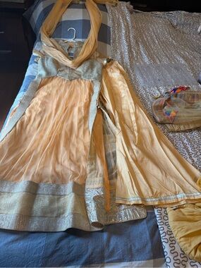 Gold and Silver Embellished Formal Lehenga Set